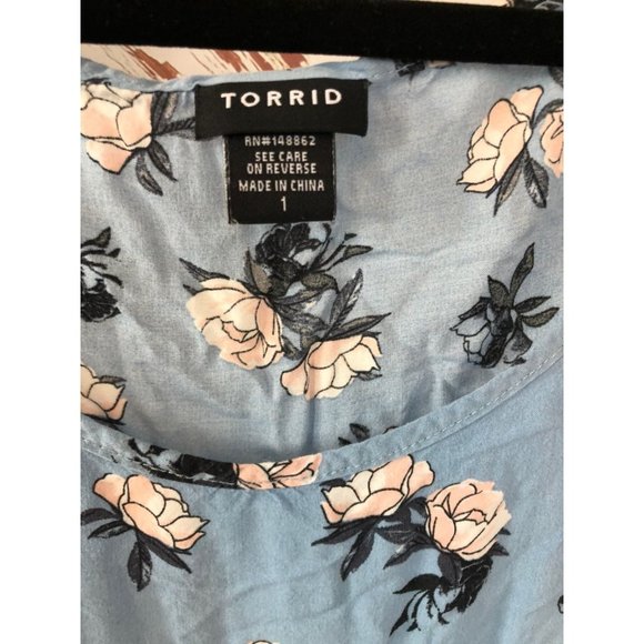 Torrid size 1 blue lace tank top - Picture 2 of 4